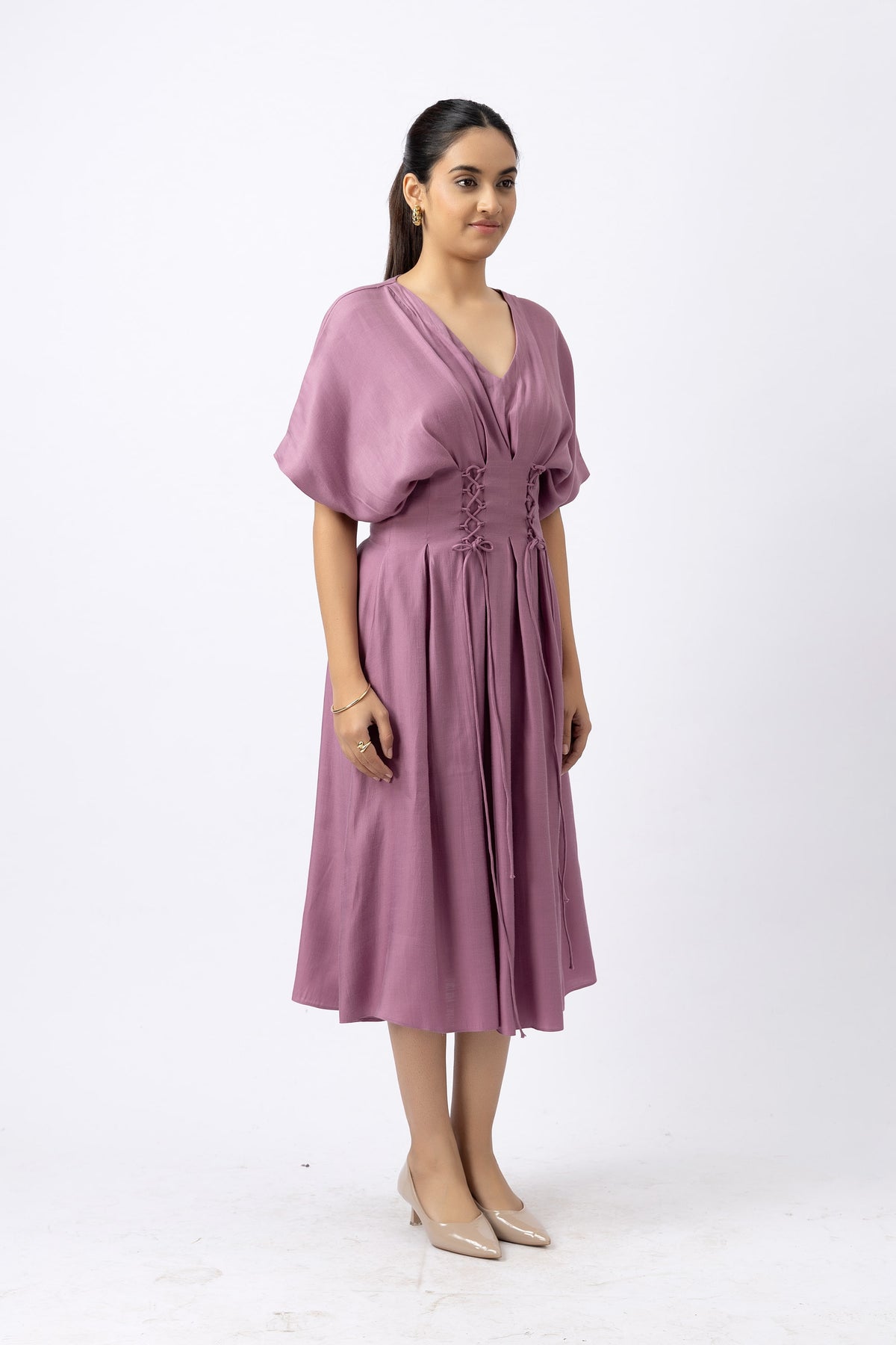 MAUVE CINCHED DRESS