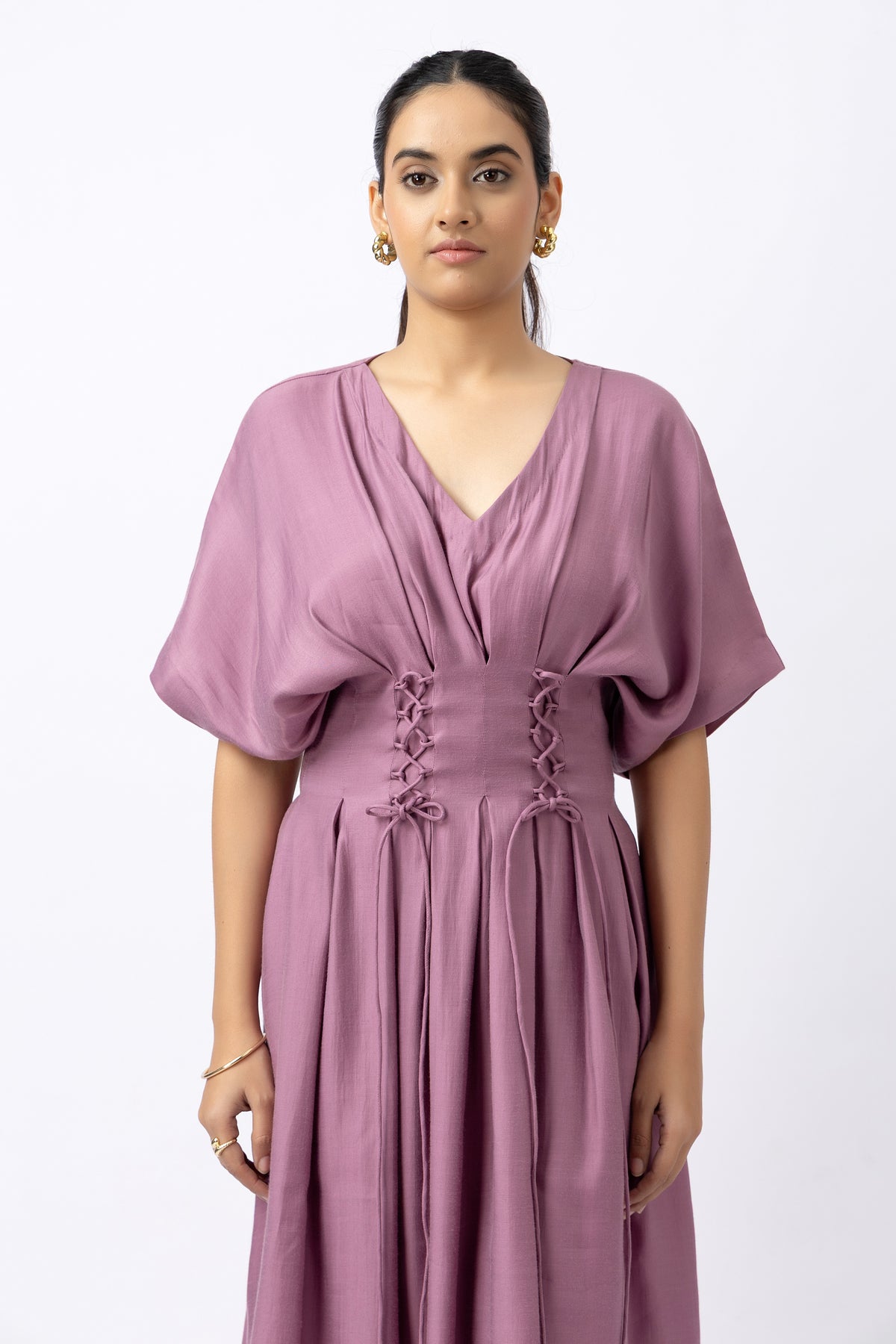 MAUVE CINCHED DRESS