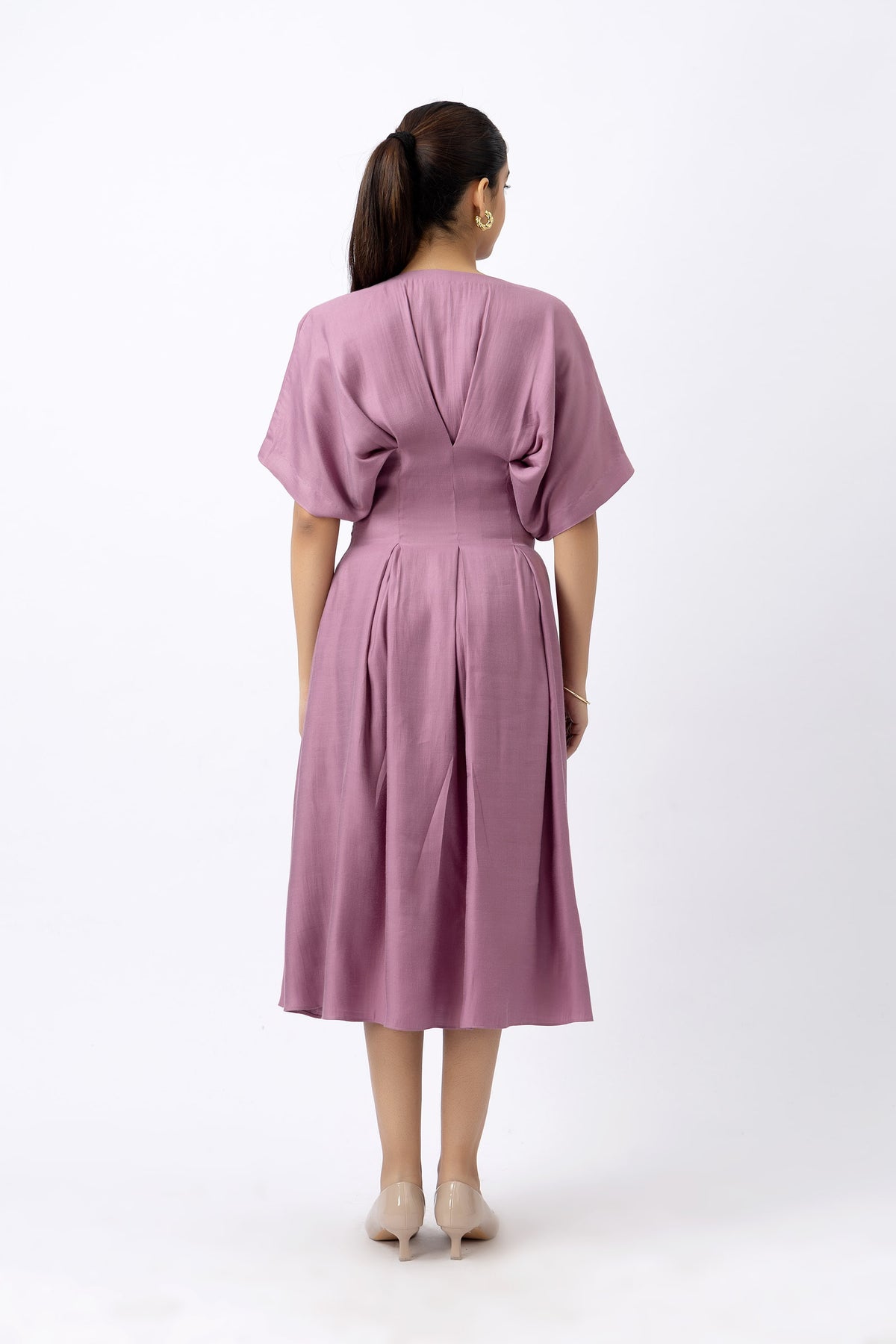 MAUVE CINCHED DRESS
