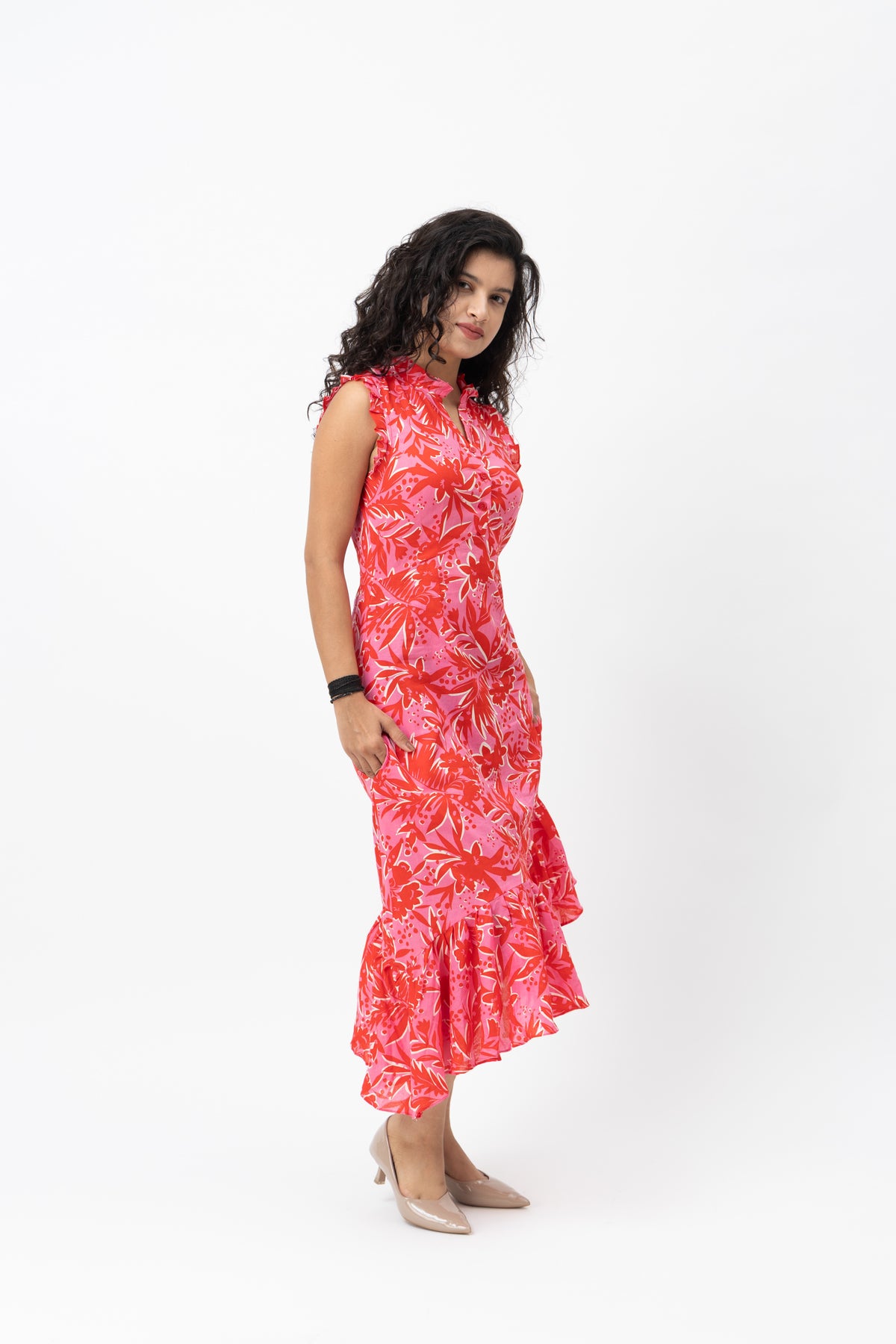 Roselle Ruffle Midi