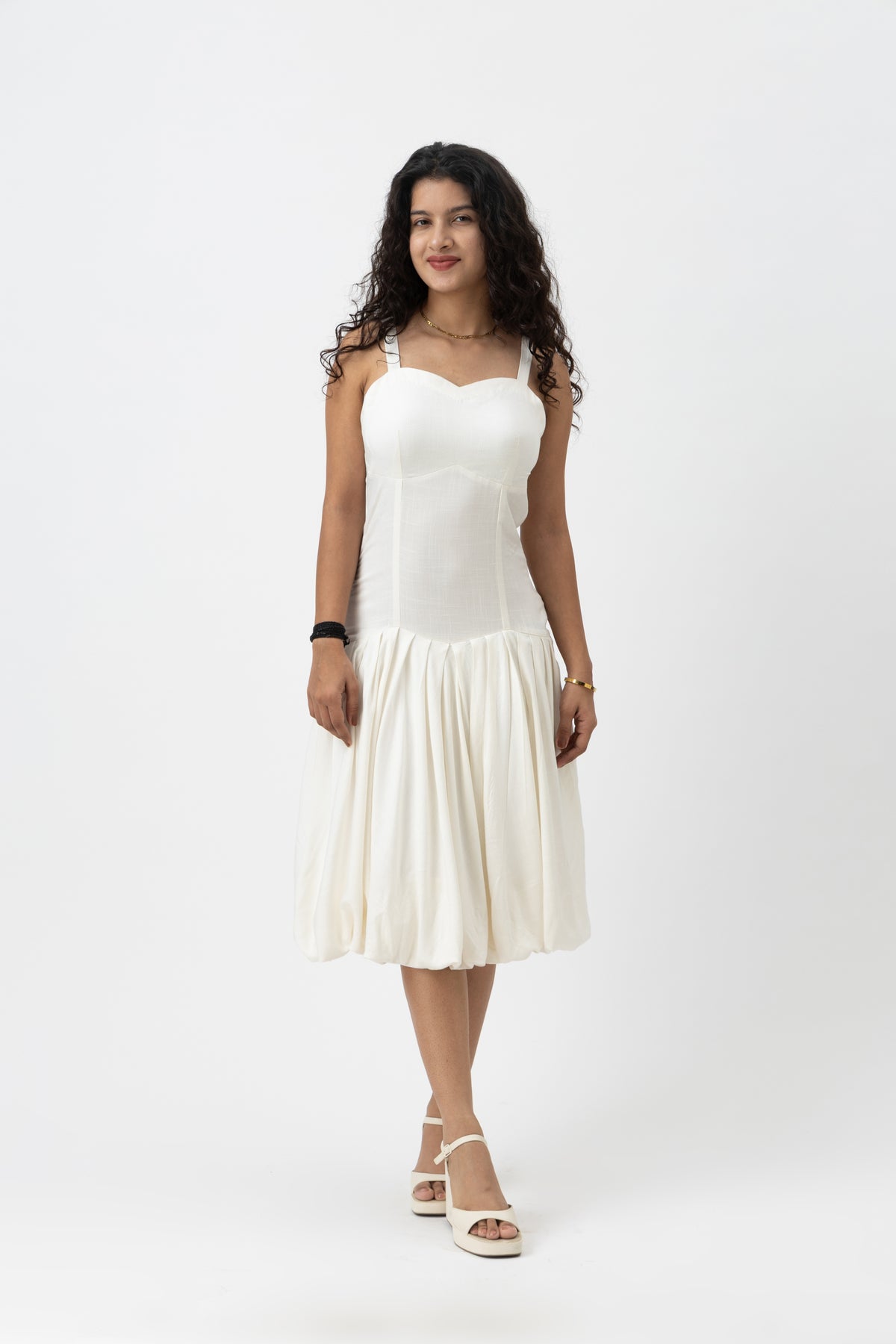 Solene Drop-Waist Dress Ivory