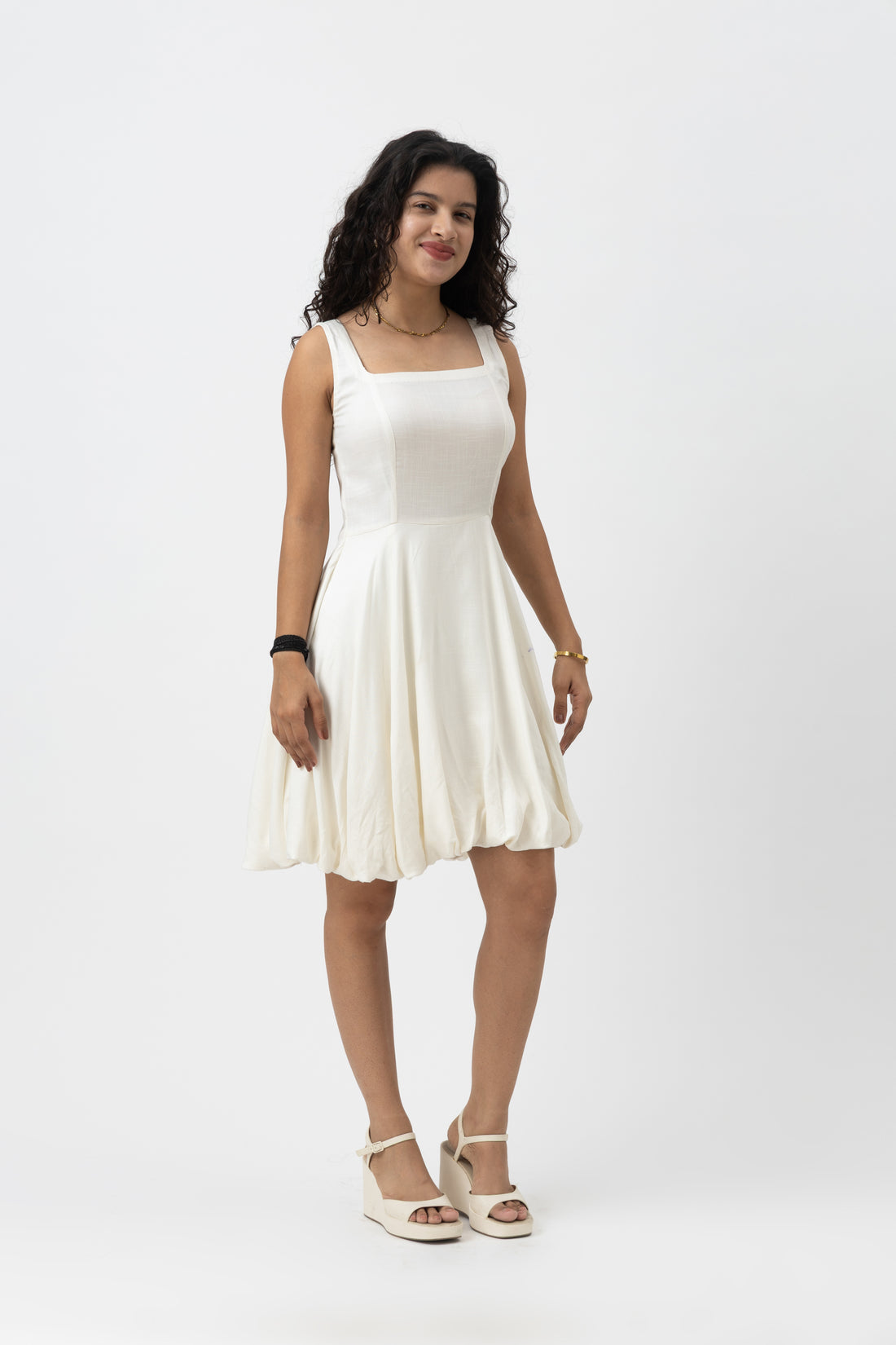 Solene Bubble Dress Ivory
