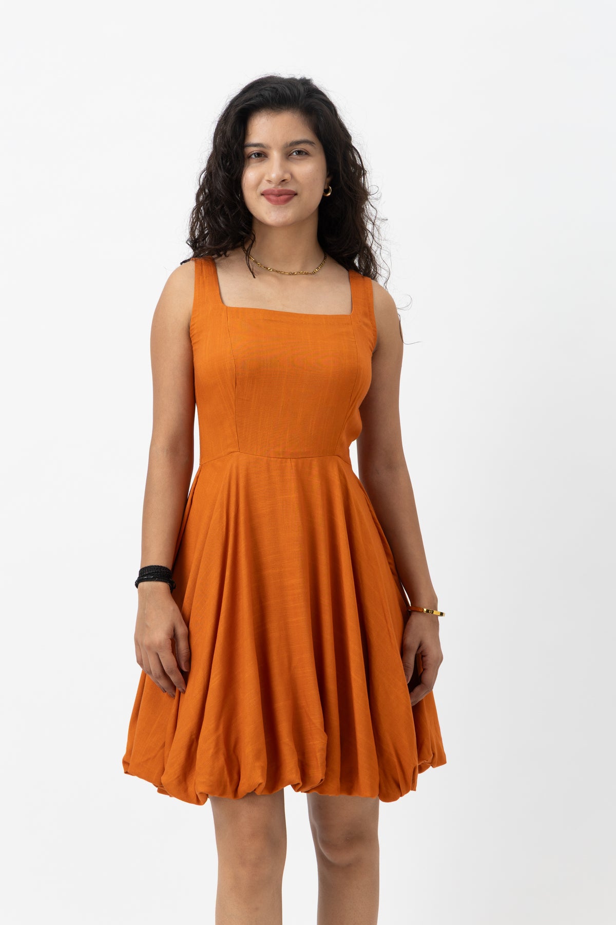 Solene bubble dress Burnt Sienna