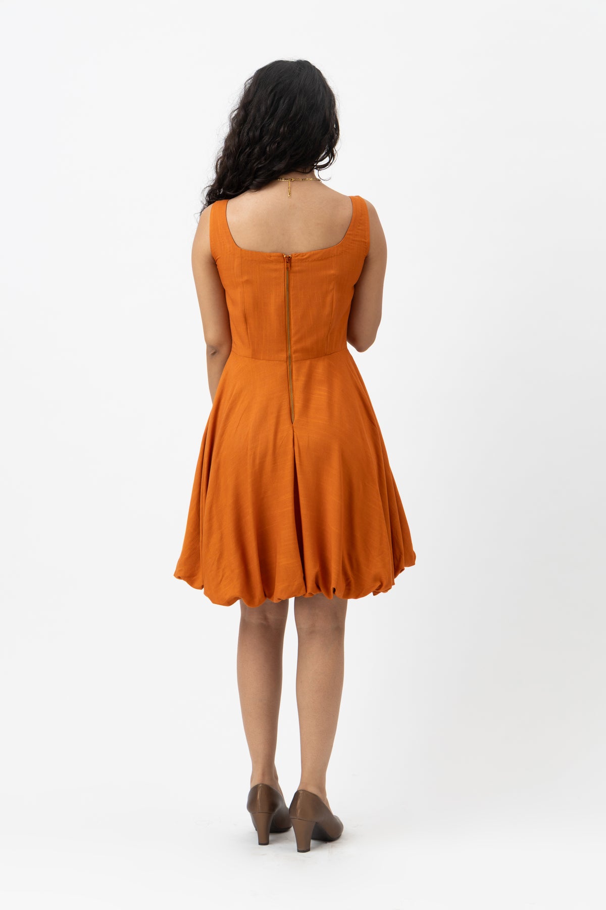Solene bubble dress Burnt Sienna