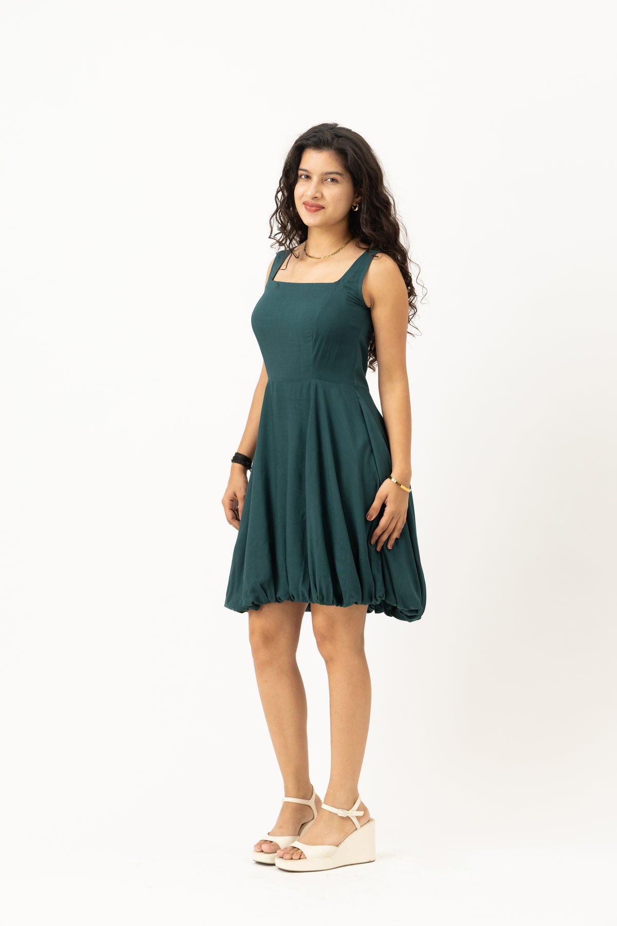 Solene Bubble Dress  Petrol Teal