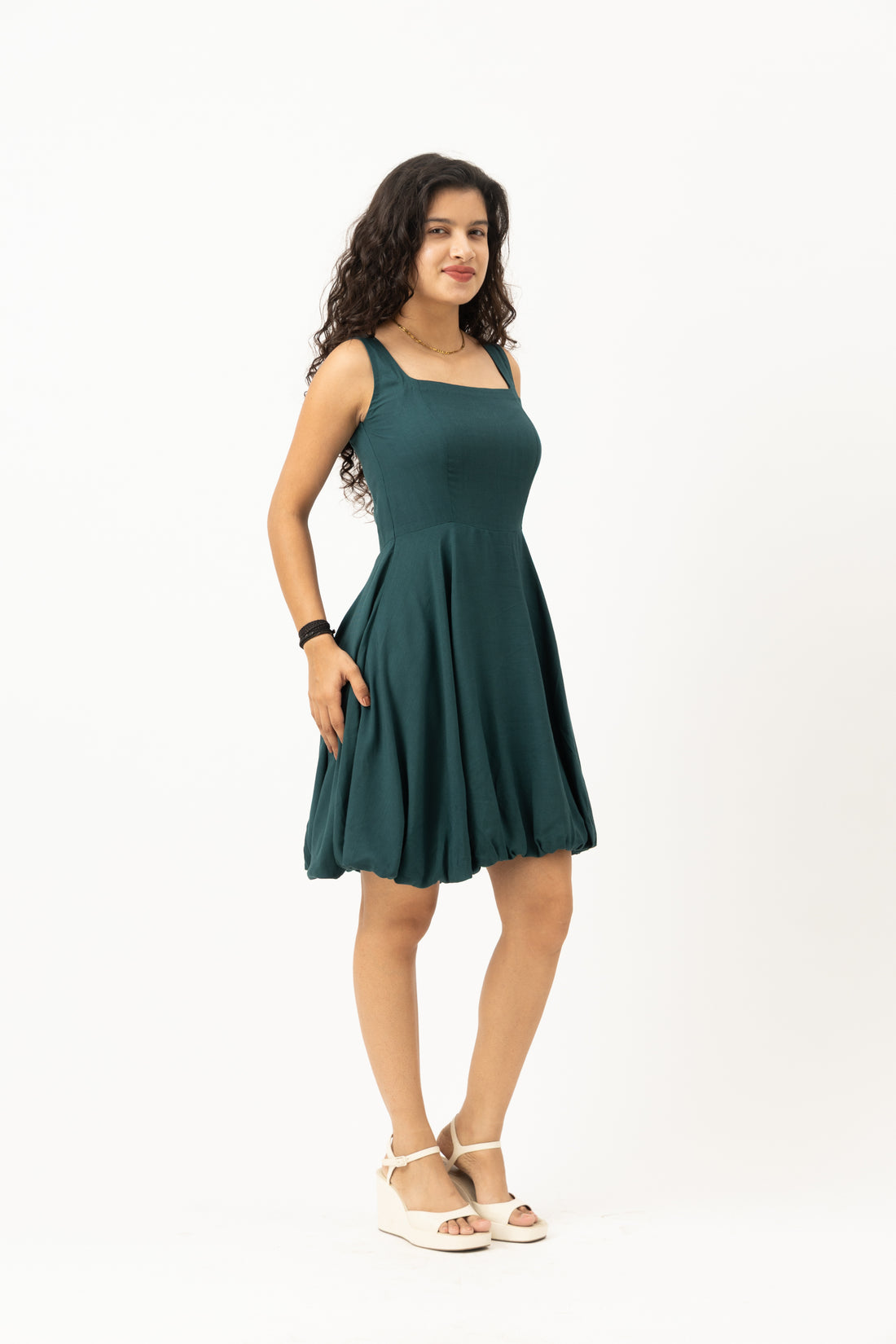 Solene Bubble Dress  Petrol Teal