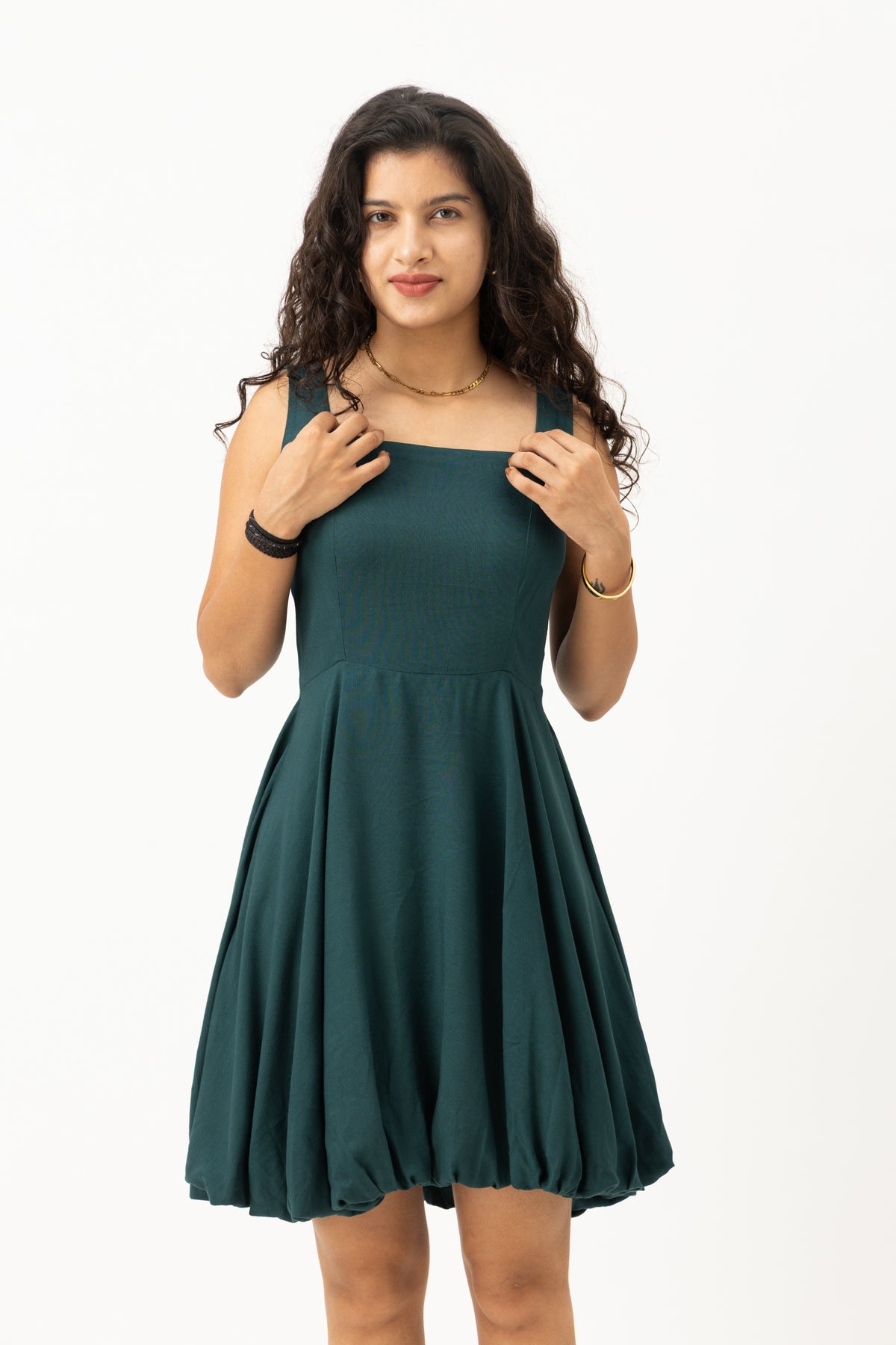 Solene Bubble Dress  Petrol Teal