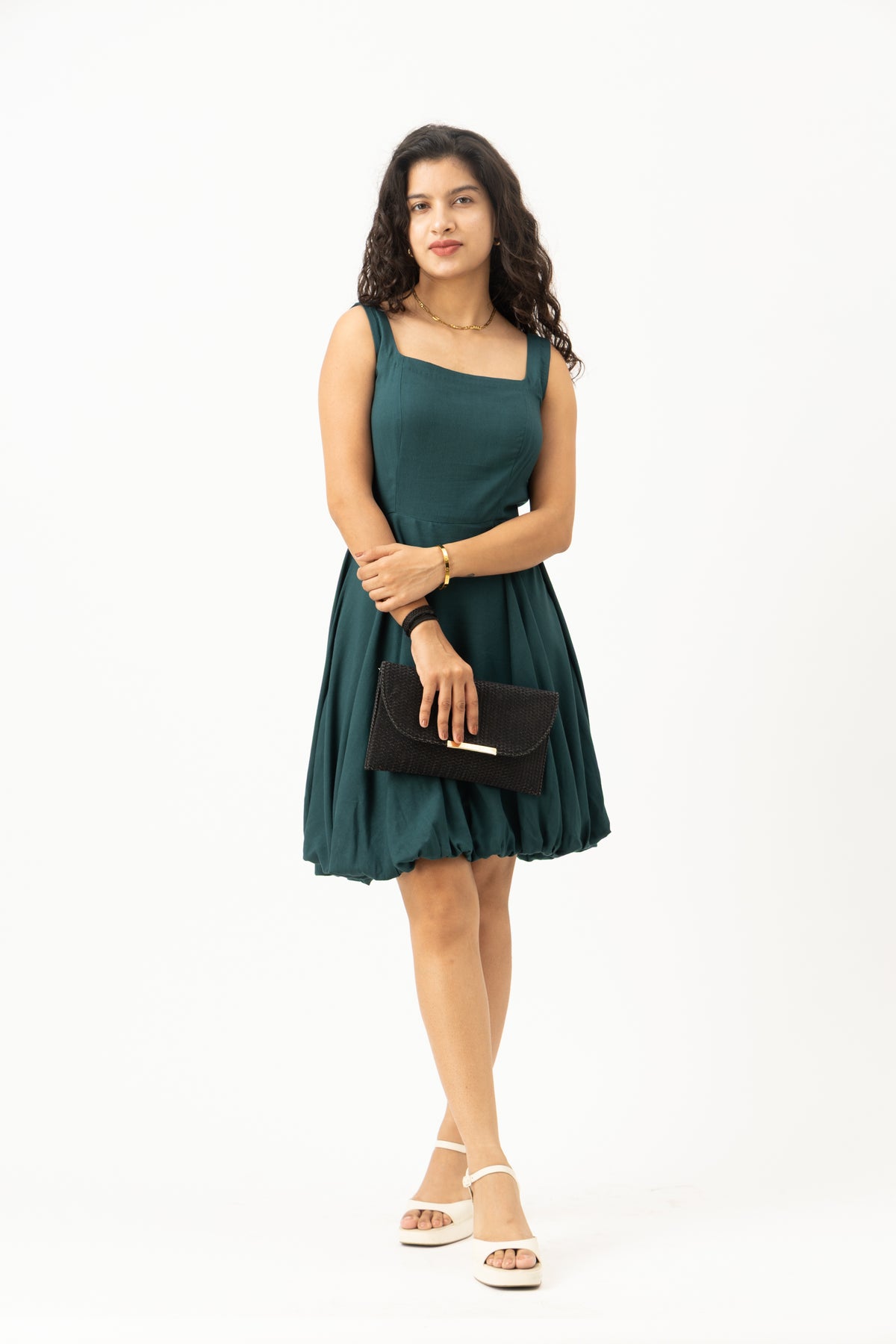 Solene Bubble Dress  Petrol Teal