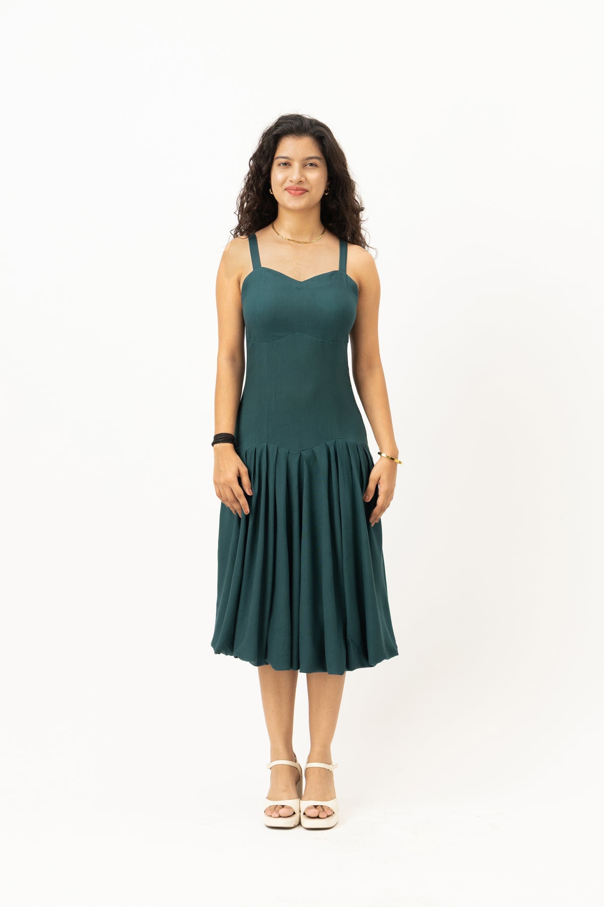 Solene Drop-Waist Dress  Petrol Teal