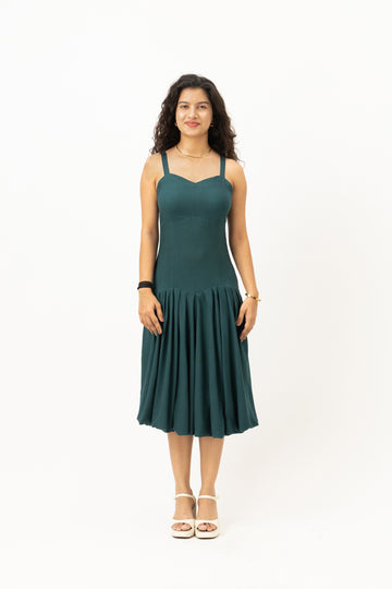 Solene Drop-Waist Dress  Petrol Teal