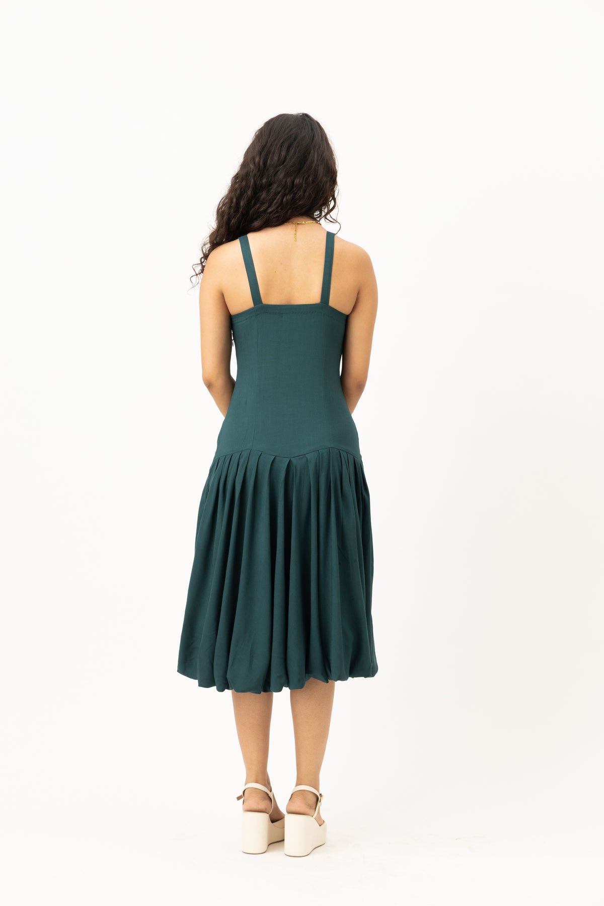 Solene Drop-Waist Dress  Petrol Teal