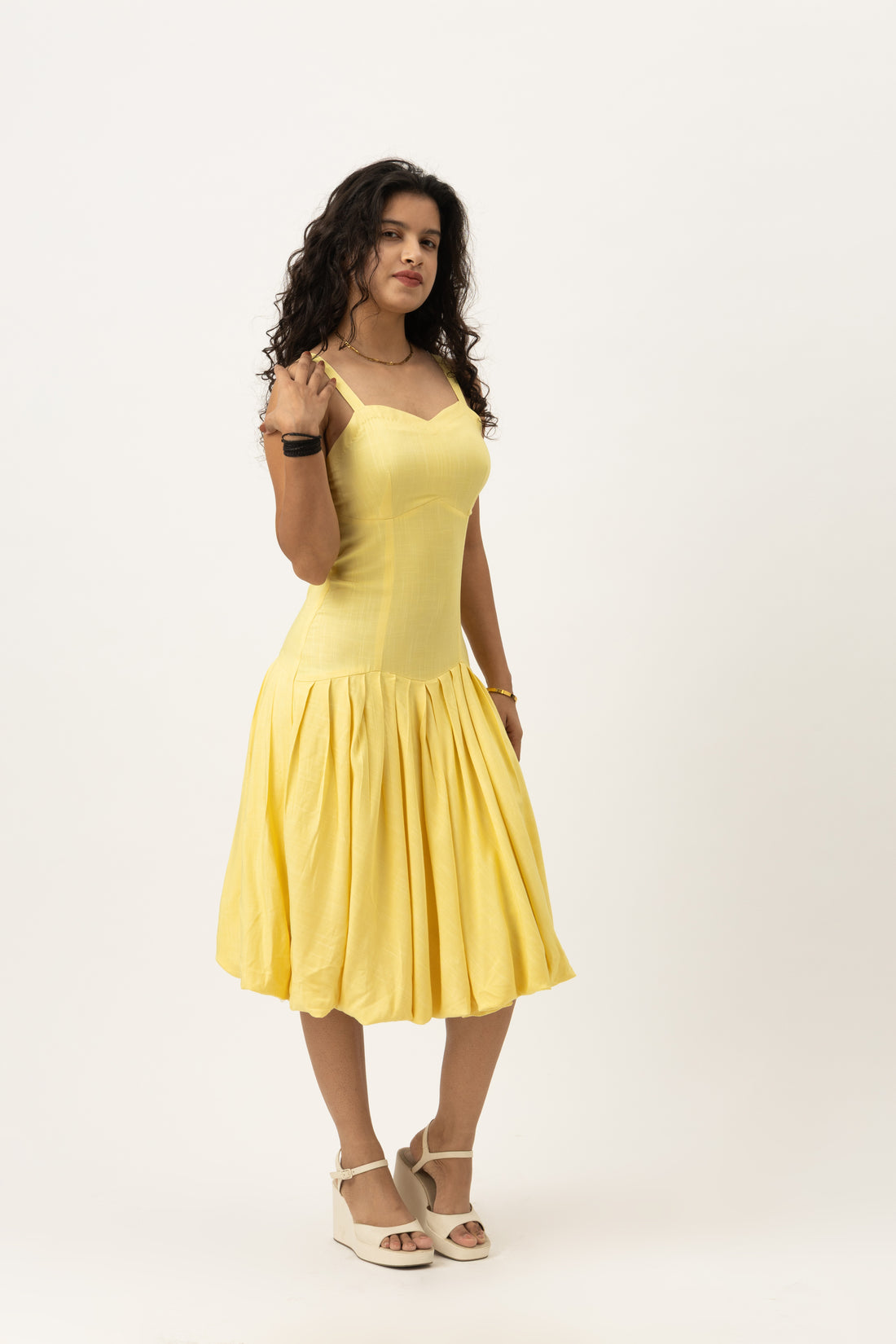 Solene Drop-Waist Dress Butter Yellow