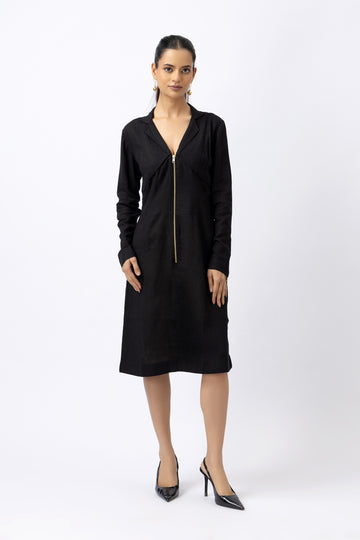 NOIR ZIPLINE TAILORED DRESS