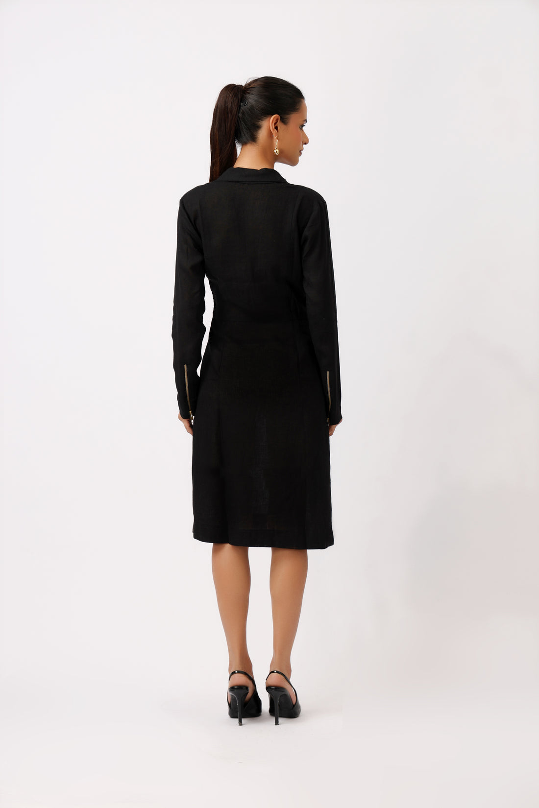 NOIR ZIPLINE TAILORED DRESS