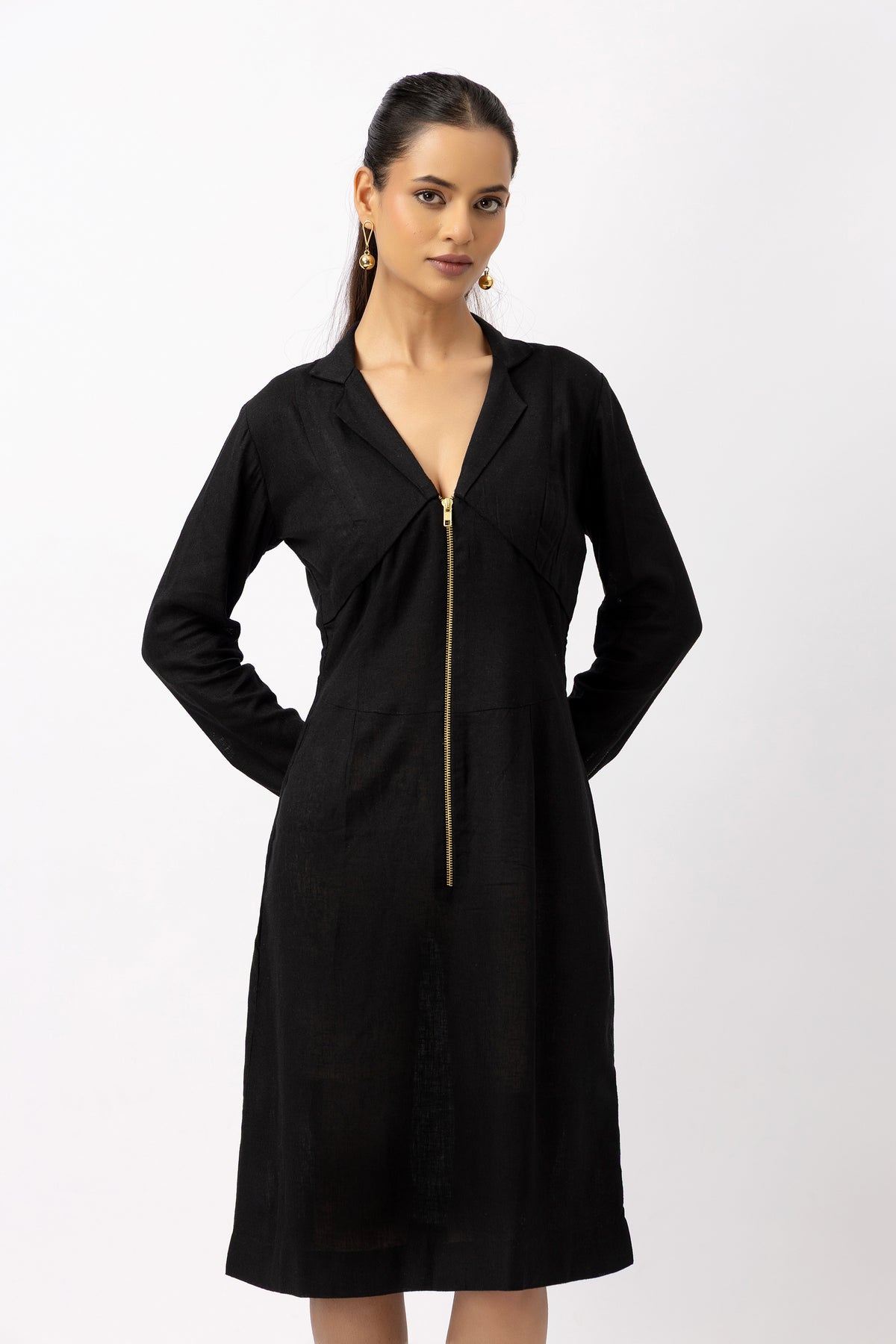 NOIR ZIPLINE TAILORED DRESS
