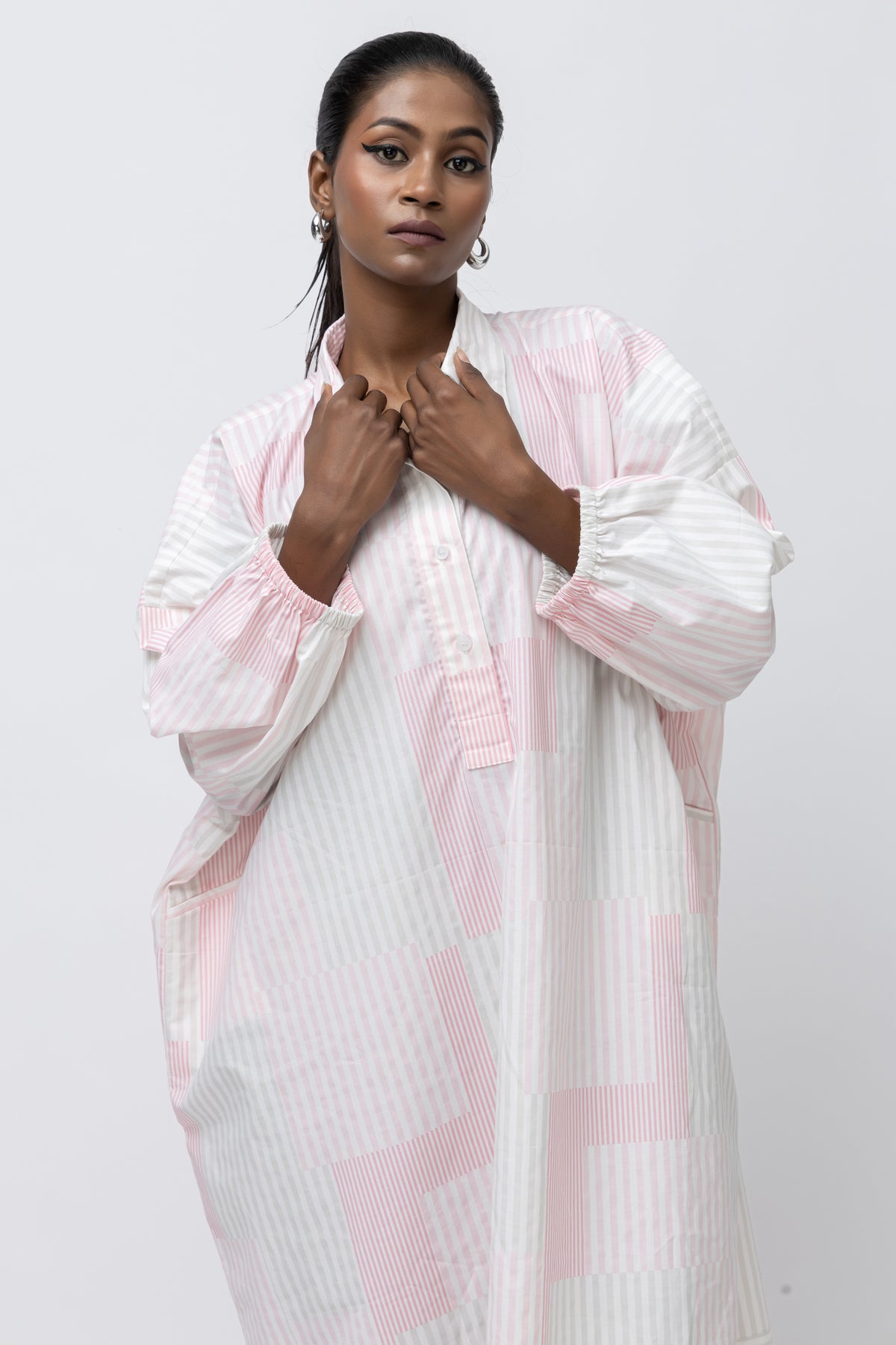 The Blush Stripe Shirt Dress