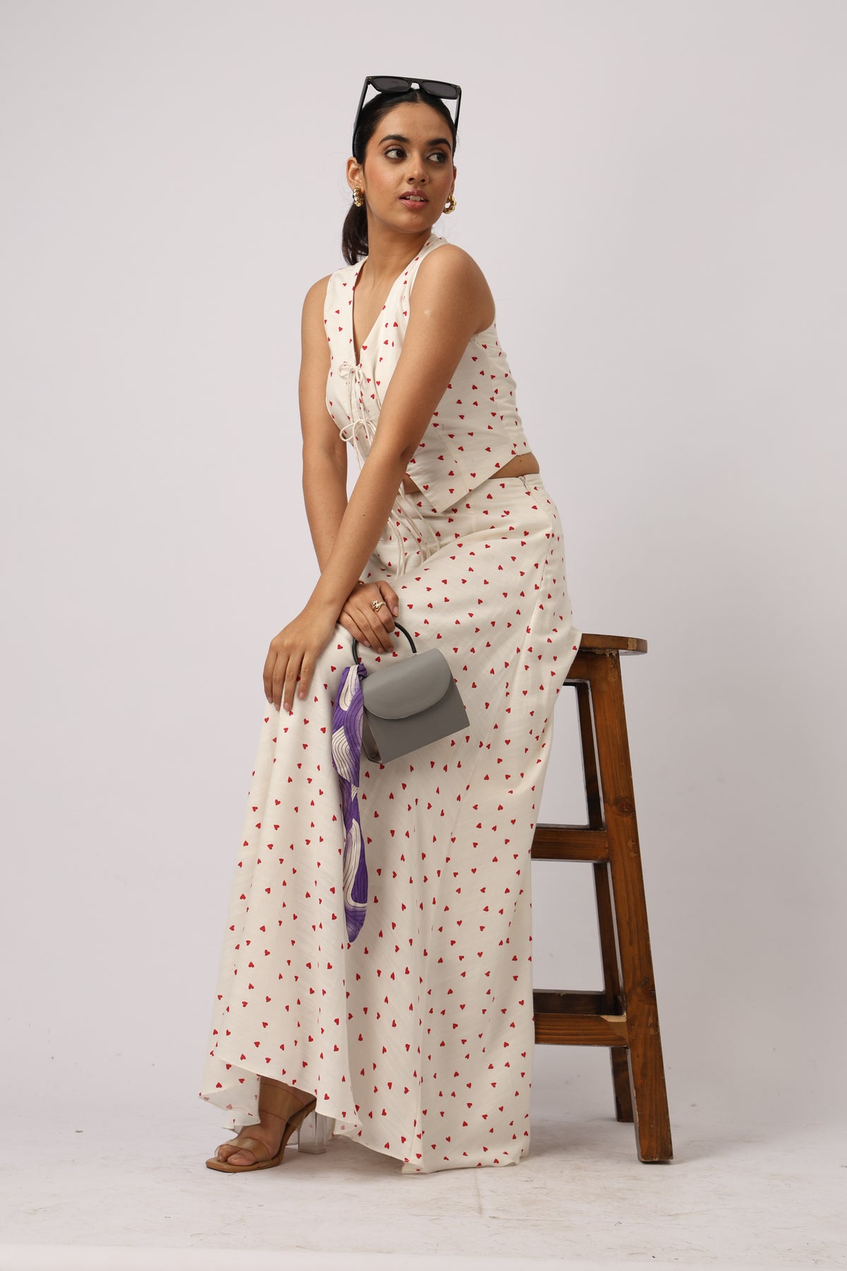 IVORY HEART PRINT CO-ORD SET