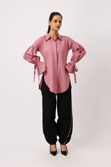 Mauve Puff Sleeve Shirt