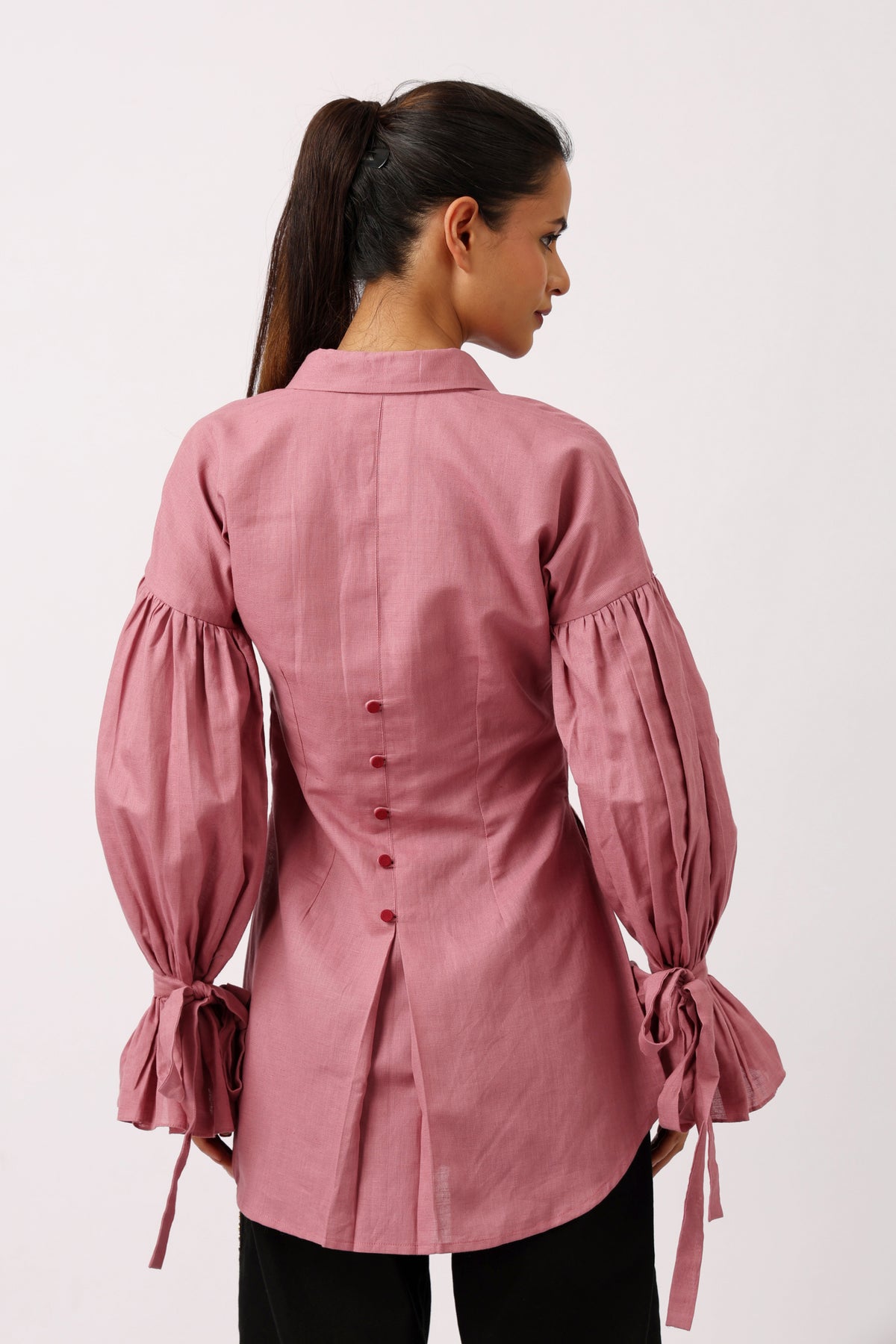 Mauve Puff Sleeve Shirt