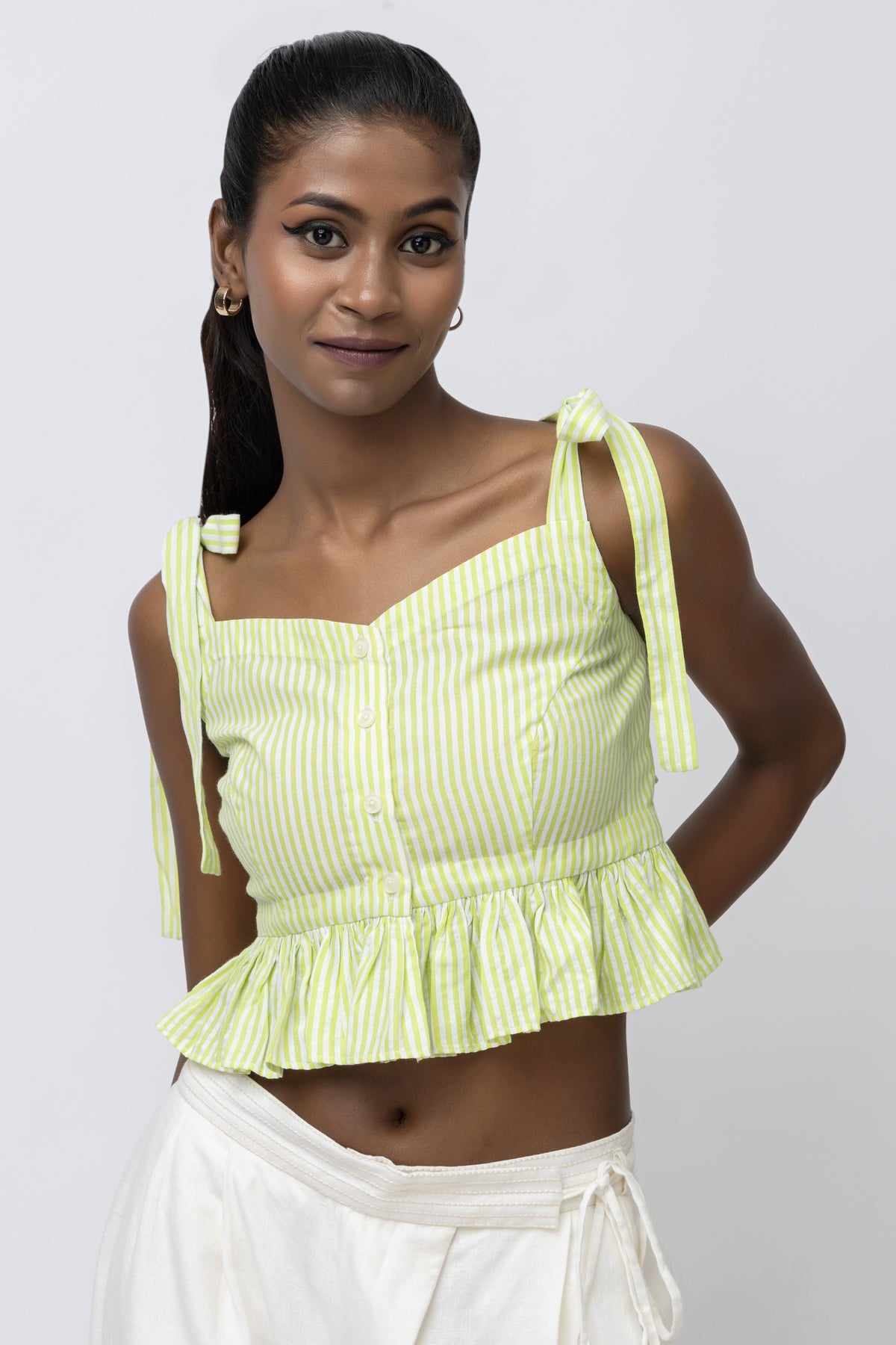 Lime Stripe crop  Top
