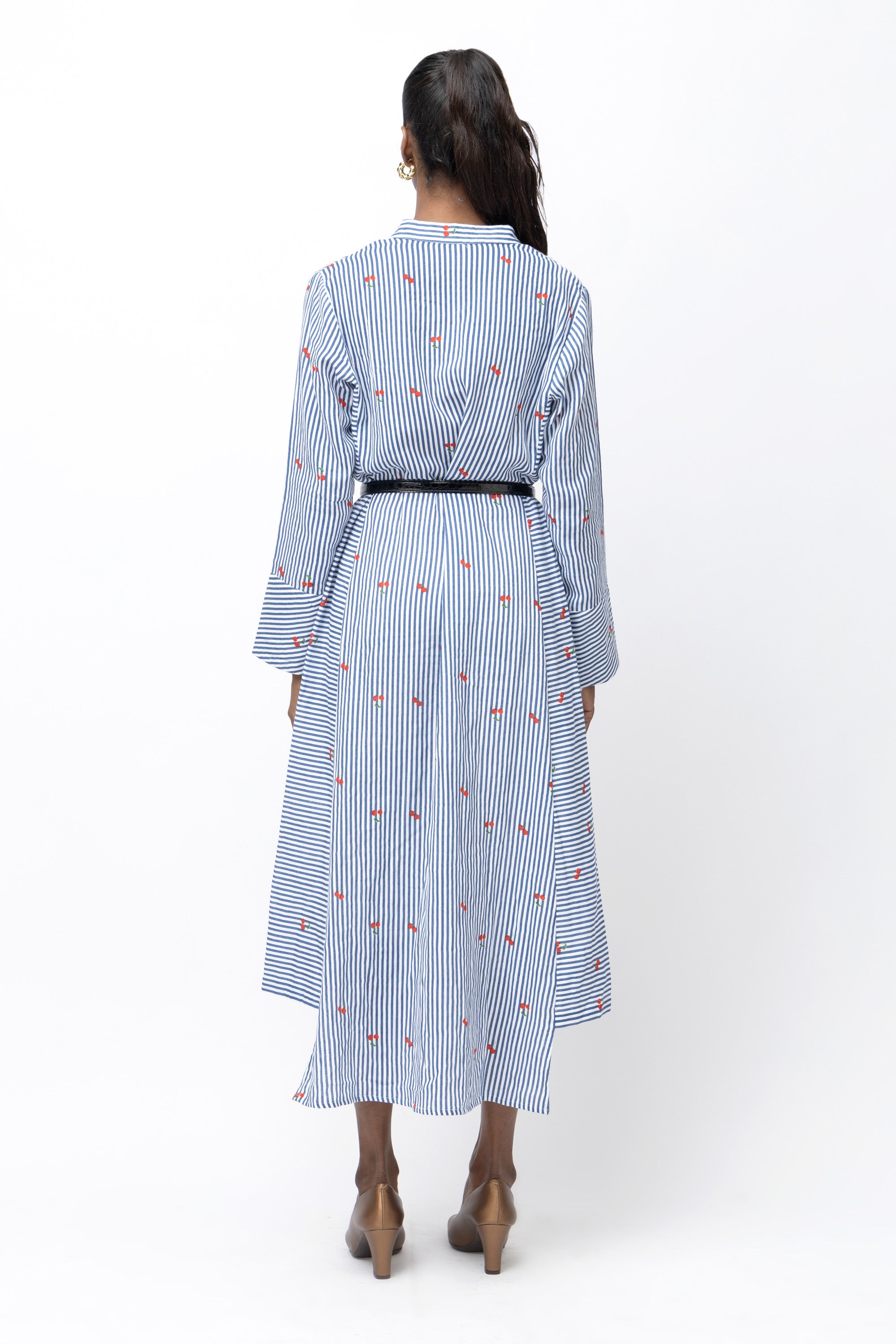 Stripe Bloom Shirt Dress