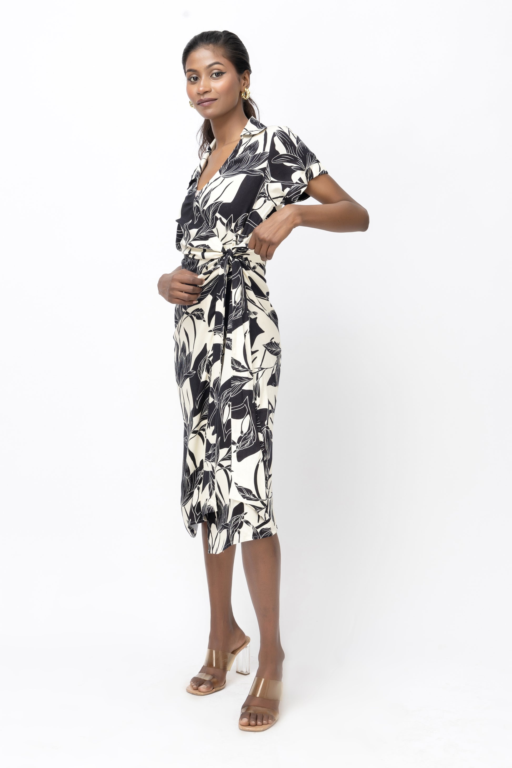 Celeste White Georgette Western Dress
