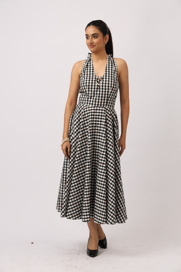 Gingham Halter Dress