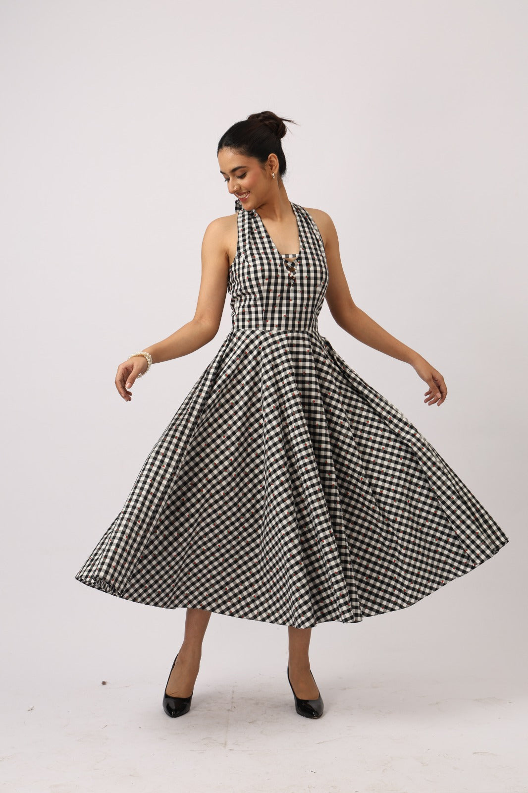 Gingham Halter Dress