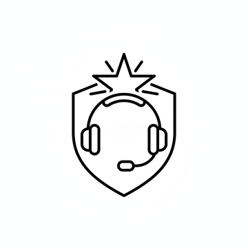 create an icon for best customer service in black and white