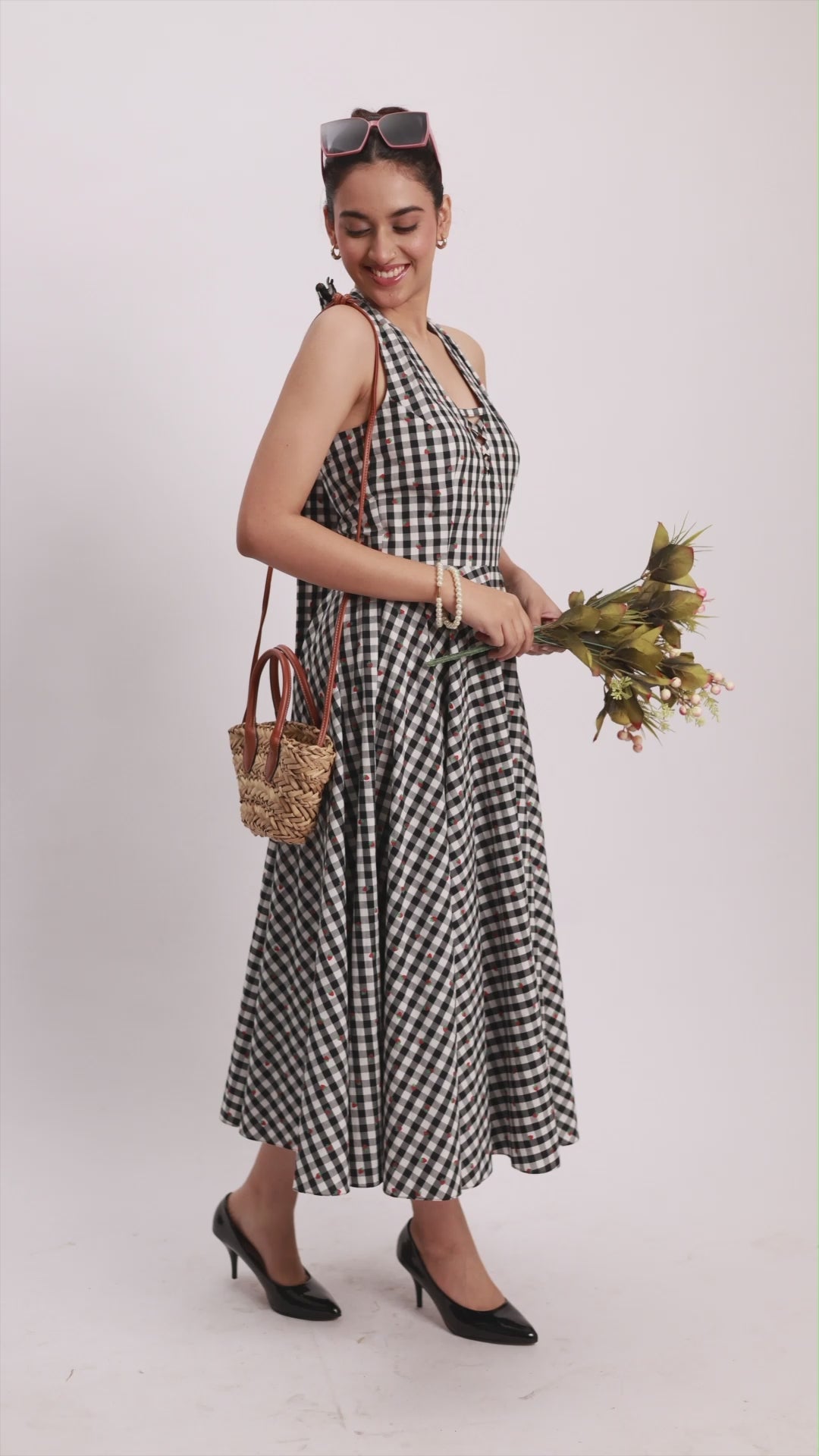 Gingham Halter Dress