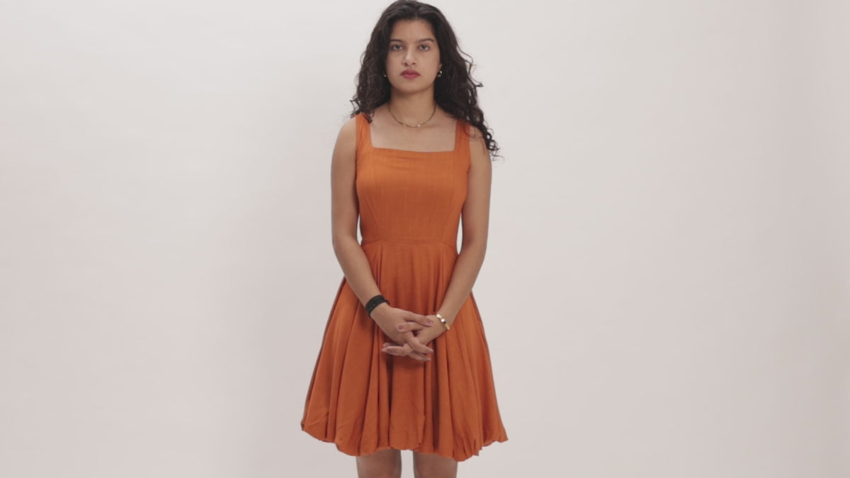 Solene bubble dress Burnt Sienna