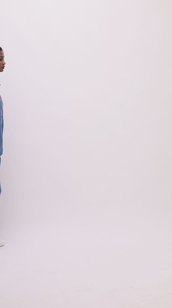 Nocturne Denim Shirt with White Piping