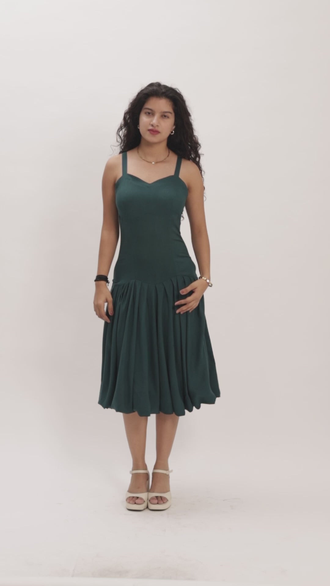 Solene Drop-Waist Dress  Petrol Teal
