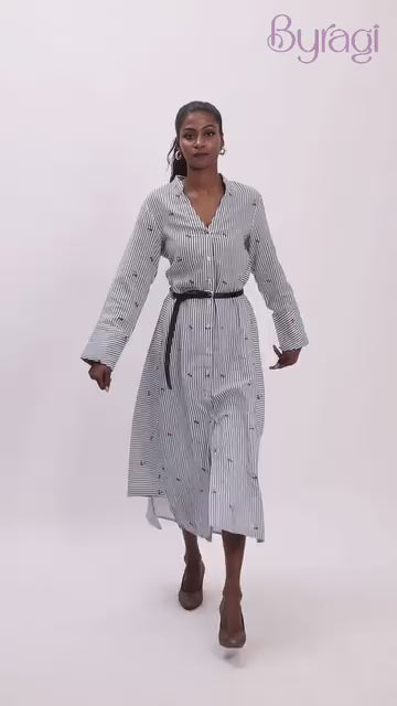 Stripe Bloom Shirt Dress
