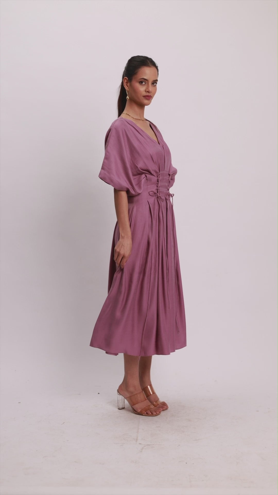 MAUVE CINCHED DRESS